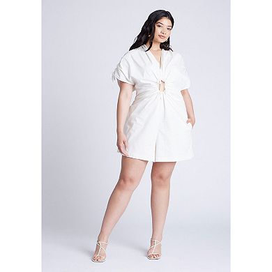 ELOQUII Women's Plus Size Poplin Romper
