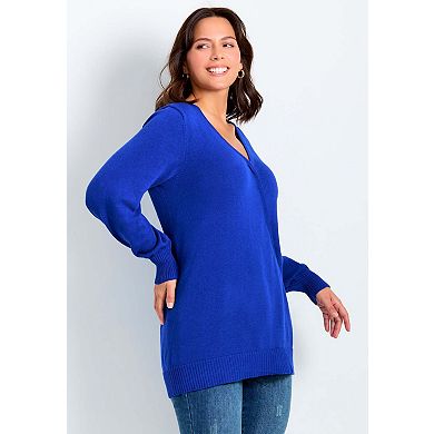 Avenue Women's Plus Size Faux Wrap Pull Over Sweater