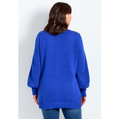 Avenue Women's Plus Size Faux Wrap Pull Over Sweater
