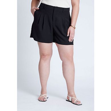 ELOQUII Women's Plus Size The Fluid Crepe Short