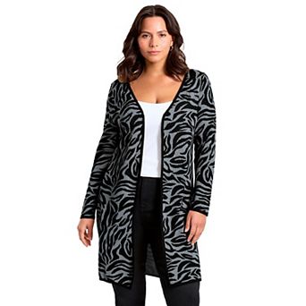 Avenue Women's Plus Size Open Front Sweater Cardigan