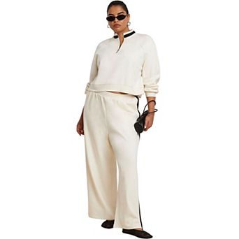 ELOQUII Women's Plus Size Stripe Detail Sweatpant