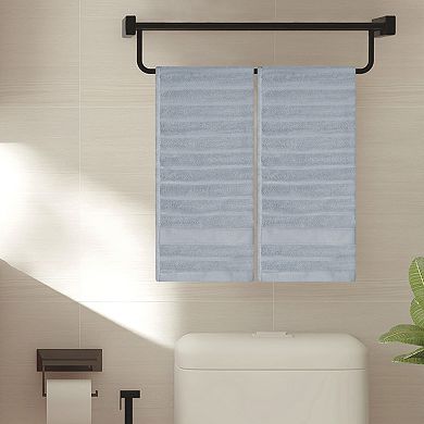 Cotton Hand Towels for Bathroom, 4 Pieces Striped Decorative Comfort Towel, 14"x30"&28"x56"