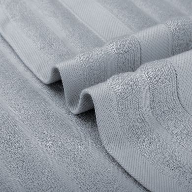 Cotton Hand Towels for Bathroom, 4 Pieces Striped Decorative Comfort Towel, 14"x30"&28"x56"