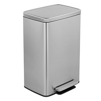 13 Gal./50 Liter Rectangular Stainless Steel Step-on Trash Can for Kitchen