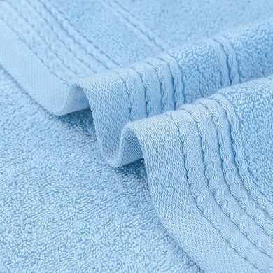 2Pcs Striped Hand Towels and Soft Absorbent Fluffy Chenille Ball Hand Towels Set 14"x30"&6"x6"