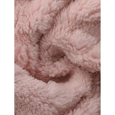 Women's Flannel Pajama Set Long Sleeve Button Down V Neck Fuzzy Fleece Pants Plush Loungewear