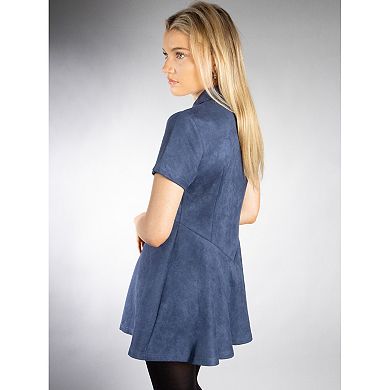 Jess by Meiko Women's Drop Waist Collared Flare Dress