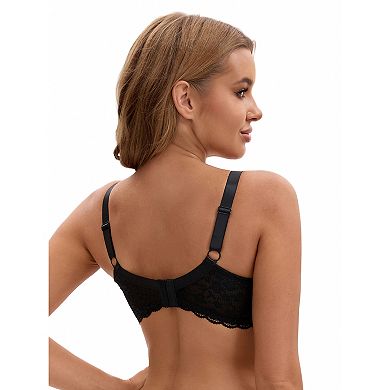 Women's Lace Underwire Adjustable Straps Push Up Soft Cup Bras