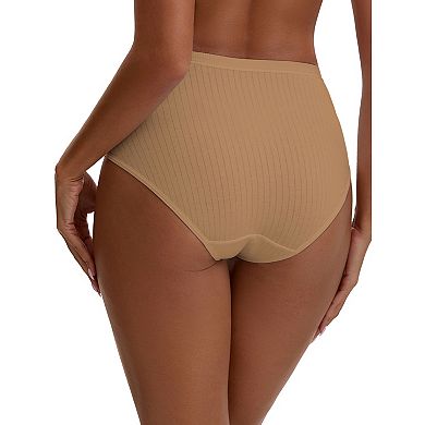 Women's Cotton High Waist Briefs Tummy Control Breathable Underwear