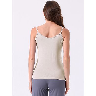 Women's Camisole V Neck Sleeveless Cami Undershirt Spaghetti Strap Tank Pajama Tops