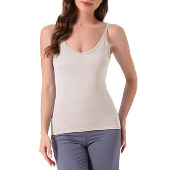Women's Camisole V Neck Sleeveless Cami Undershirt Spaghetti Strap Tank Pajama Tops