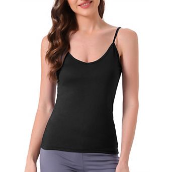 Women's Camisole V Neck Sleeveless Cami Undershirt Spaghetti Strap Tank Pajama Tops