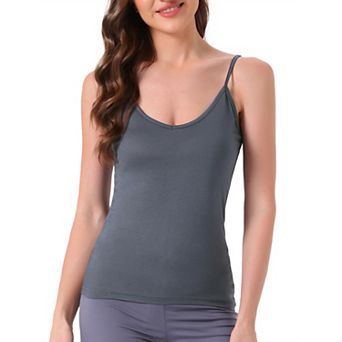 Women's Camisole V Neck Sleeveless Cami Undershirt Spaghetti Strap Tank Pajama Tops