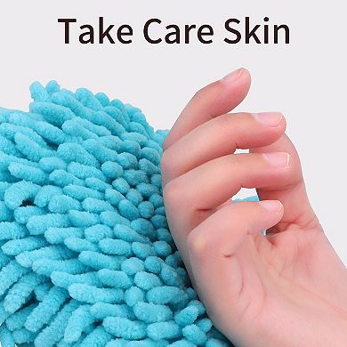 2Pcs Soft Fluffy Chenille Ball Hand Towels, Fuzzy Decorative Towel with Wall Hook for Bathroom 6"x6"