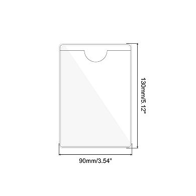 Index Card Pockets, 20 Pack Label Holder with Top Open Sticky Pocket Sleeves, Clear