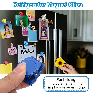 31mm Magnetic Clips, 12Pcs Stainless Steel Refrigerator Magnet Hook Clips for Photo Displays