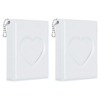 3 Inch Mini Photocard Binder Album with 32 Pockets Small Love Heart Picture Holder Book 2 Pack