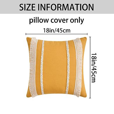 2 Pcs Decorative Boho Throw Pillow Cover, Modern Textured Tufted Pillow Cover Striped for Couch Bed