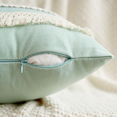 2 Pcs Decorative Boho Throw Pillow Cover, Modern Textured Tufted Pillow Cover Striped for Couch Bed