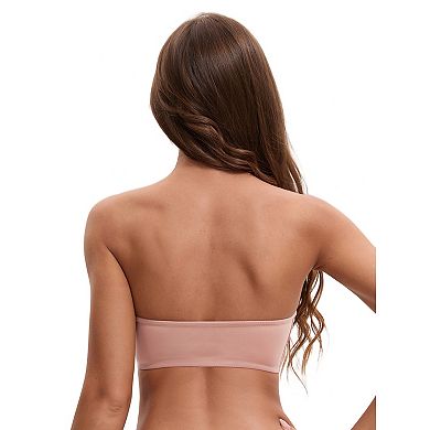Women's Front Closure Strapless Wirefree Bandeau Non-Slip Tube Top Bras