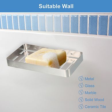 Soap Dish Holder, 304 Stainless Steel Soap Bar, Wall Mounted Soap Tray with Installation Kits