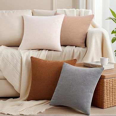 Set of 2 Throw Pillow Covers Solid Soft Cushion Pillow Covers for Sofa Living Room