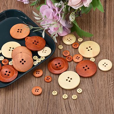 50Pcs Wooden Buttons 12.5mm 4 Hole Round Wood Sewing Button Craft