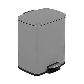 5.3 Gal./20 Liter Rectangular Stainless-Steel-Made Matt Grey Step-on Trash Can for kitchen