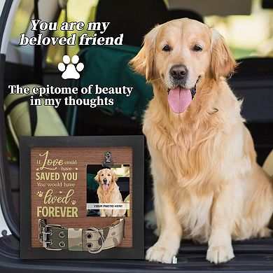 Dog Memorial Gifts, Personalized Keepsake, Pet Memorial Frame with Paw Print Design, 9.06"x9.06"