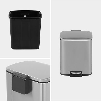 5.3 Gal./20 Liter Rectangular Stainless Steel step-on Trash Can for kitchen