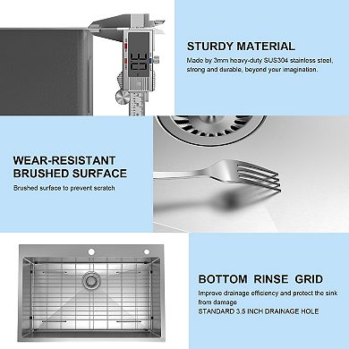 Stainless Steel Rectangular Vessel kitchen Sink