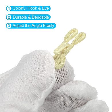 12pcs Polyester Covered Sewing Hooks and Eyes Closure for Clothing, Bra, Skirt, DIY Craft