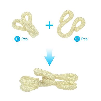 12pcs Polyester Covered Sewing Hooks and Eyes Closure for Clothing, Bra, Skirt, DIY Craft