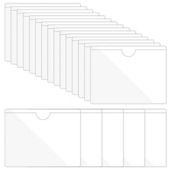 Self Adhesive Index Card Pockets, 30 Pack Plastic Label Holder with Top Open Sticky Pocket Sleeves