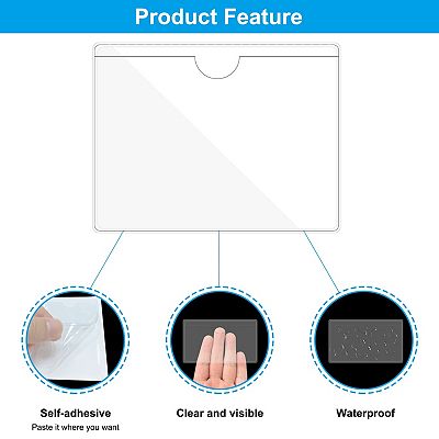 Self Adhesive Index Card Pockets, 30 Pack Plastic Label Holder with Top  Open Sticky Pocket Sleeves