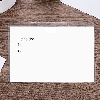 Self Adhesive Index Card Pockets, 30 Pack Plastic Label Holder with Top Open Sticky Pocket Sleeves