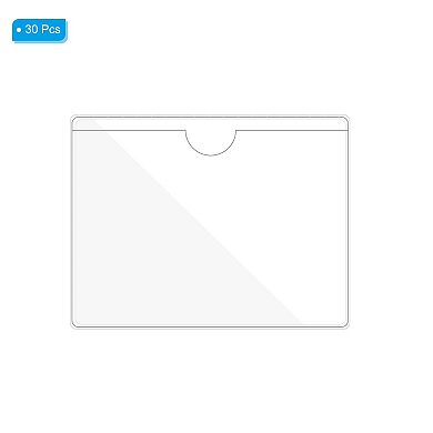 Self Adhesive Index Card Pockets, 30 Pack Plastic Label Holder with Top Open Sticky Pocket Sleeves