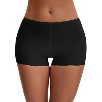 Women's Seamless Ice Silk Slip Shorts for Under Dresses Lightweight Elastic Boyshorts