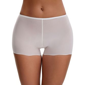 Women's Seamless Ice Silk Slip Shorts for Under Dresses Lightweight Elastic Boyshorts