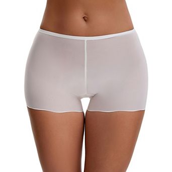 Women's Seamless Ice Silk Slip Shorts for Under Dresses Lightweight Elastic Boyshorts