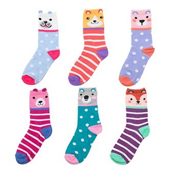 Girls 4-12 SO® 6 pk Patterned Crew Socks