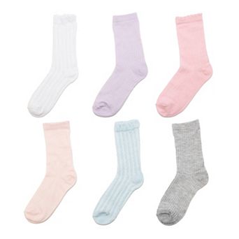 Girls 4-12 SO® 6 pk Patterned Crew Socks