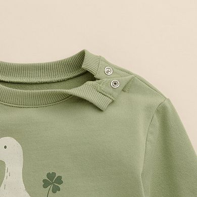 Baby Little Co. by Lauren Conrad Lucky Duck Long Sleeve Ringer Bubble Bodysuit