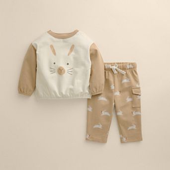 Baby Little Co. by Lauren Conrad 2 pc Seamed Bunny Crew & Pants Set