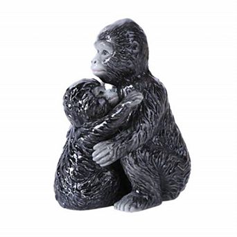 Gorilla Mother with Baby Ceramic Magnetic Salt and Pepper Shaker Set