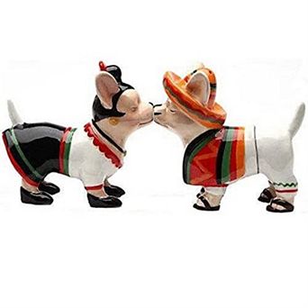 Chihuahua Chi Chi Chi Ceramic Magnetic Salt and Pepper Shakers 3.5 inch