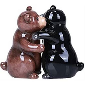 Hugging Bears Magnetic Ceramic Salt and Pepper Shakers Set
