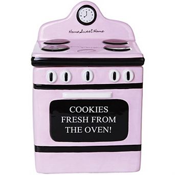 Retro Oven Freshly Baked Ceramic Cookie Jar with Air Tight Lid 8 inch Tall
