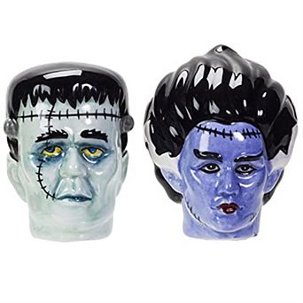Mr and Mrs Frankenstein Ceramic Magnetic Salt and Pepper Shaker Set